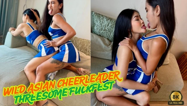 Wild Asian Cheerleader Threesome Fuckfest VR Adult Videos